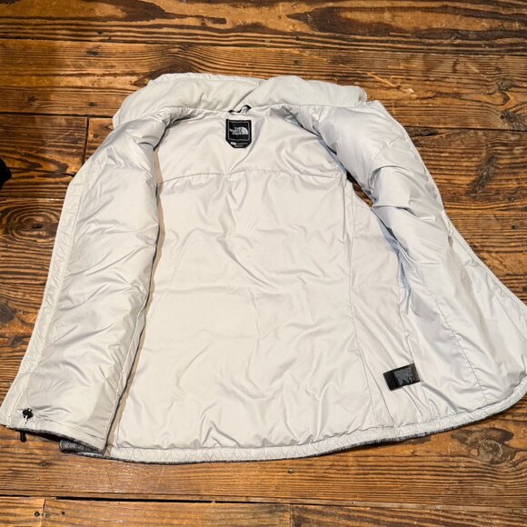 Vintage North Face Nuptse 700 Puffer Vest - RARE Gray Sweater Print - Womens XL - Picture 10 of 14